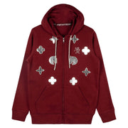 Zip Hoodie "Candice" - burgundy