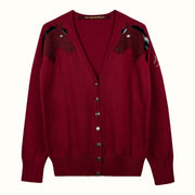 Knit Cardigan "Cavalry" - burgundy