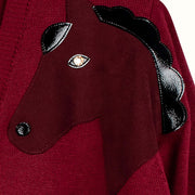 Knit Cardigan "Cavalry" - burgundy (Detail)