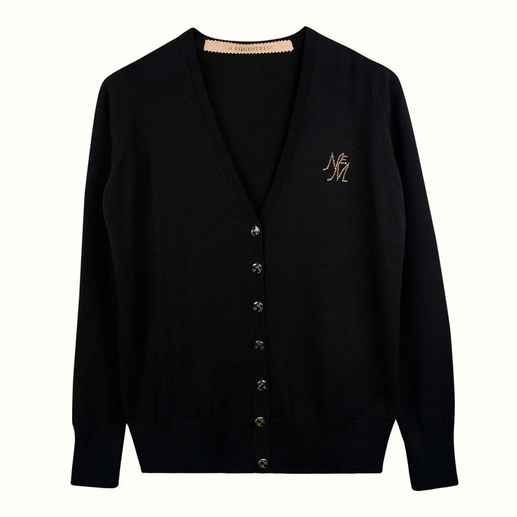 Knit Cardigan "Supreme" - black (Front)