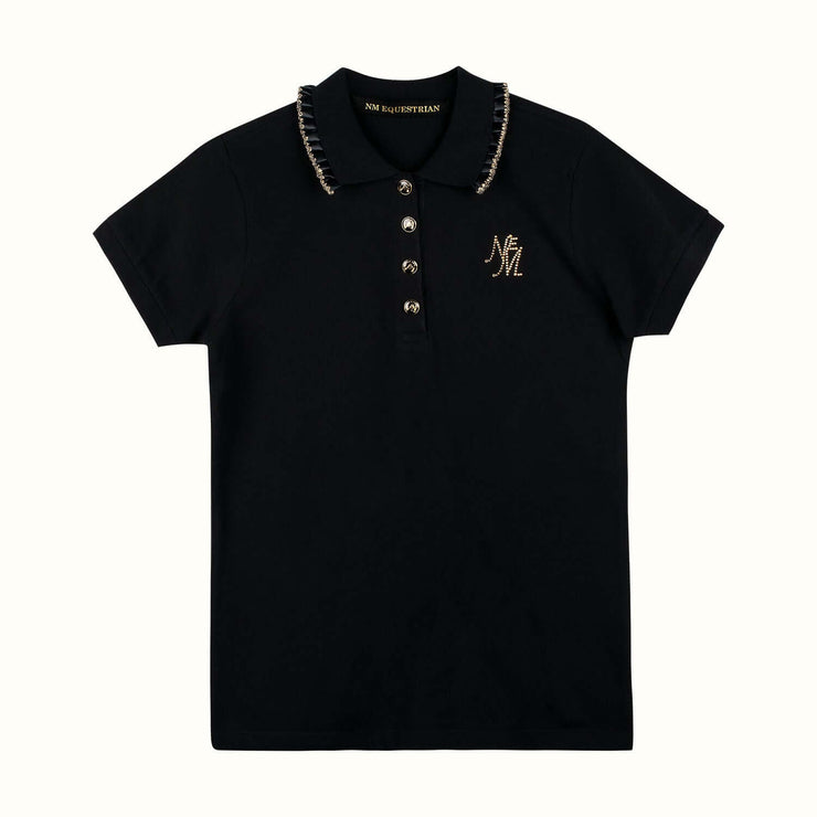 Polo Shirt "Ruffle" - black (Front)