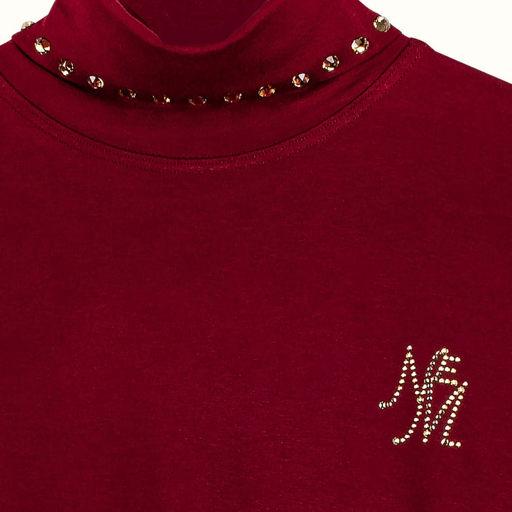 Turtleneck Shirt "Jewel" - burgundy (Detail)