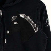 Zip Hoodie "Equiville" - black (Detail)